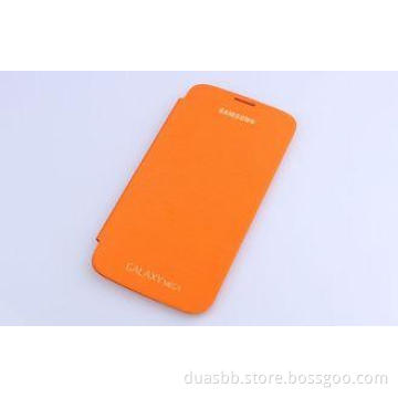 Orange Leather Mobile phone Cases For Samsung MEGA